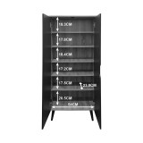 Kabinet këpucësh Oufelia pakoworld sonoma-antracit 60x32.5x134.5cm