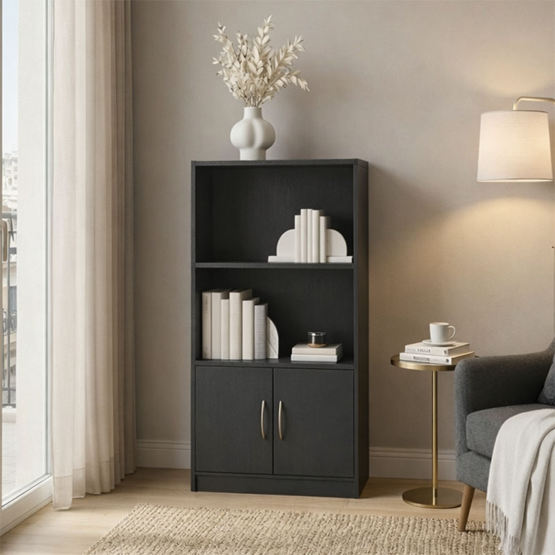 Bibliotekë Tekaro pakoworld antracit 60x30x120cm