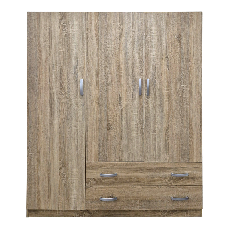 Dollap me tre dyer me 2 sirtarë Alvia pakoworld sonoma 150x51x180cm