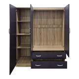 Dollap me tre dyer me 2 sirtarë Alvia pakoworld sonoma-antracit 150x51x180cm