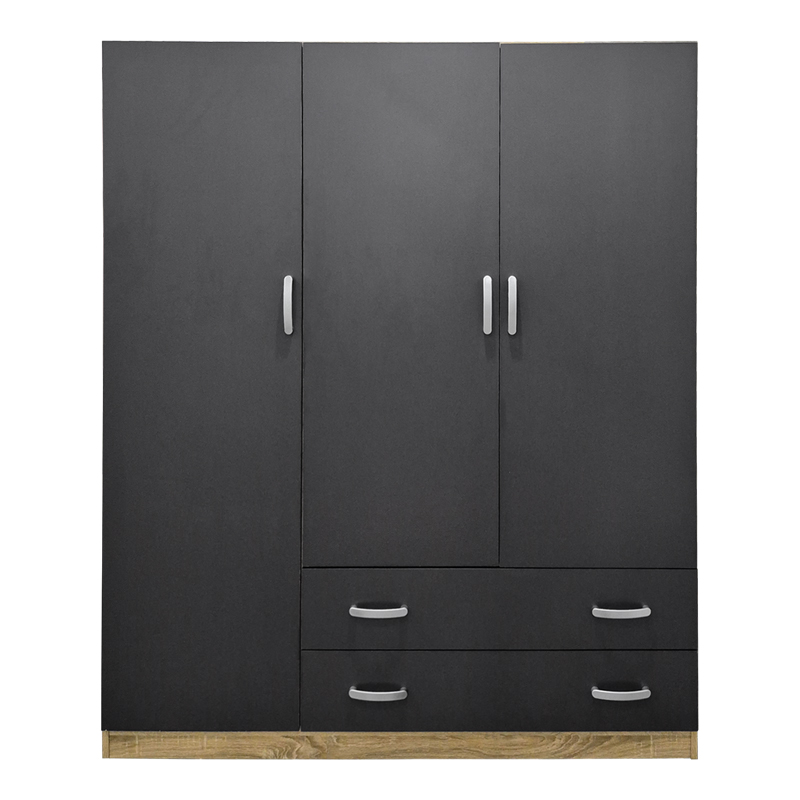 Dollap me tre dyer me 2 sirtarë Alvia pakoworld sonoma-antracit 150x51x180cm