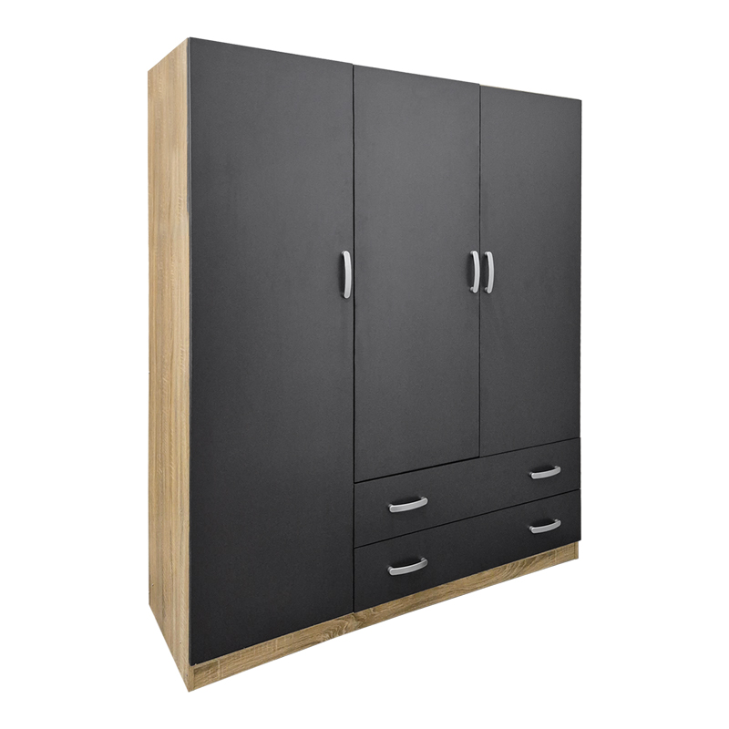 Dollap me tre dyer me 2 sirtarë Alvia pakoworld sonoma-antracit 150x51x180cm