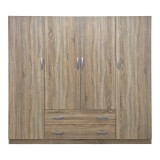 Dollap me katër dyer me 2 sirtarë Alvia pakoworld SONOMA 200x51x180cm