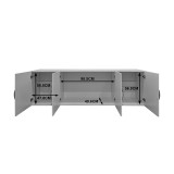Dollap me katër dyer Alvia pakoworld loft i bardhë 200x51x60cm