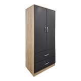 Dollap me dy dyer me 2 sirtarë Alvia pakoworld sonoma-antracit 80x51.5x180cm