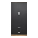Dollap me dy dyer me 2 sirtarë Alvia pakoworld sonoma-antracit 80x51.5x180cm