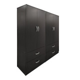Dollap katër-kanatësh me sirtarë Athos pakoworld wenge 160x42x180cm