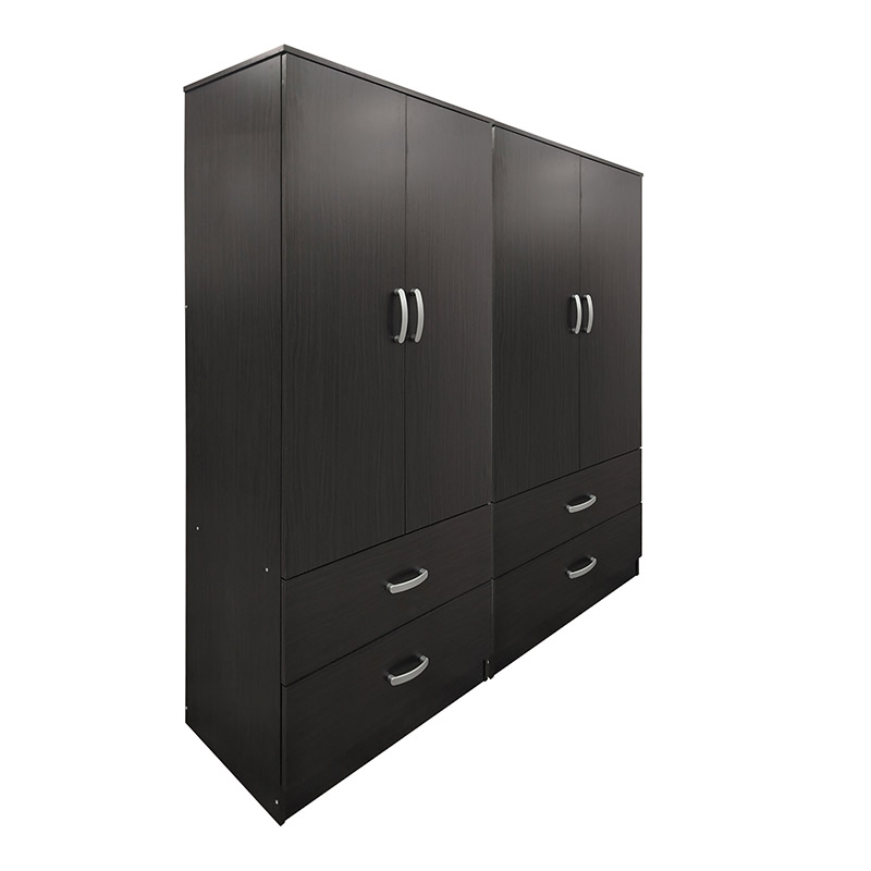 Dollap katër-kanatësh me sirtarë Athos pakoworld wenge 160x42x180cm