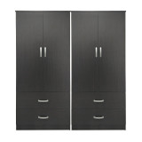 Dollap katër-kanatësh me sirtarë Athos pakoworld wenge 160x42x180cm