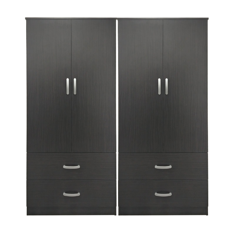 Dollap katër-kanatësh me sirtarë Athos pakoworld wenge 160x42x180cm
