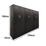 Dollap Athos pakoworld me gjashtë dyer WENGE 240x42x180cm