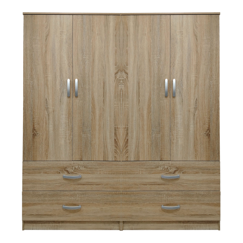 Dollap me katër dyer me sirtarë Athos pakoworld sonoma 160x42x180cm