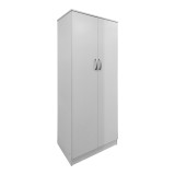 Dollap me gjashtë dyer me loft Athos I pakoworld i bardhë 240x42x240cm