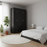 Dollap me katër dyer me loft Athos pakoworld, wenge, 160x42x240cm