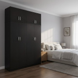 Dollap me katër dyer me loft Athos I pakoworld wenge 160x42x240cm