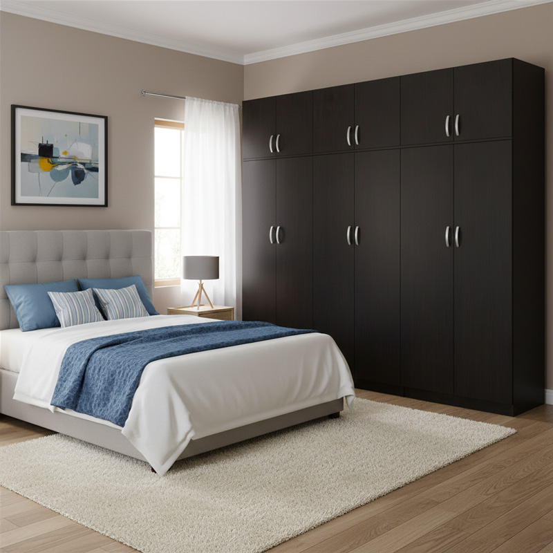 Dollap me gjashtë dyer me loft Athos II pakoworld wenge 240x42x240cm