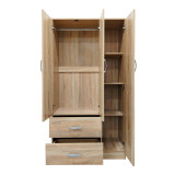 Dollap Athos pakoworld me gjashtë dyer me papafingo, sonoma 180x42x240cm