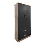 Dollap me gjashtë dyer me loft Athos I pakoworld SONOMA-antracit 240x42x240cm
