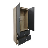 Dollap me gjashtë dyer me loft Athos I pakoworld SONOMA-antracit 240x42x240cm