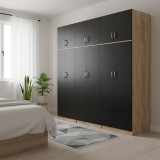 Dollap me gjashtë dyer me loft Athos II pakoworld SONOMA-antracit 240x42x240cm