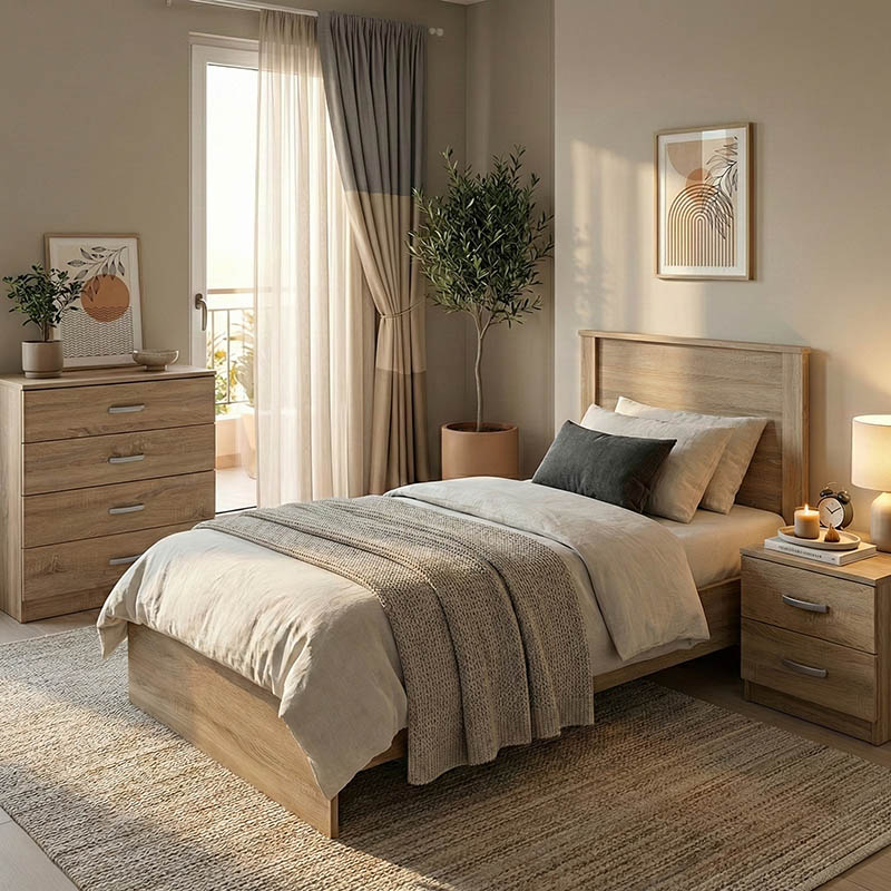 Set dhome gjumi Athos SONOMA me krevat 90x190cm Set me 3 copë