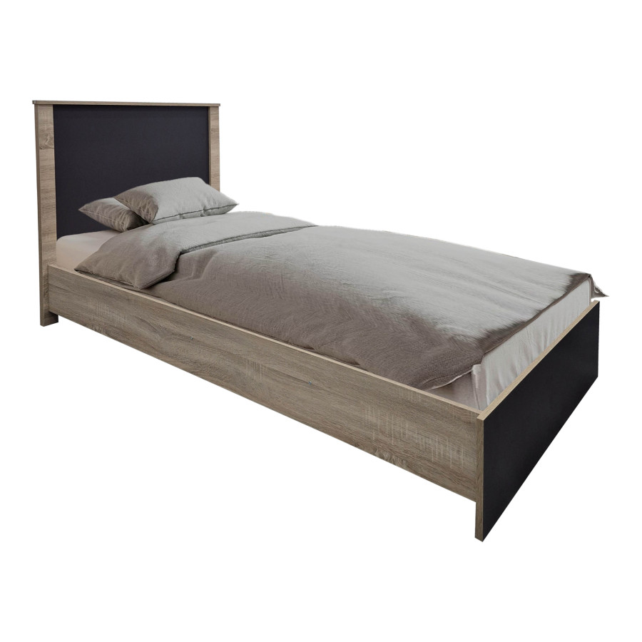 Set dhome gjumi Athos Sonoma Charcoal me krevat 90x190cm Set prej 3 copësh