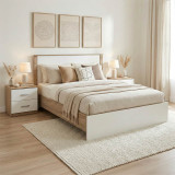 Set dhome gjumi Athos Sonoma e bardhë me krevat 140x200cm set me 3 copë