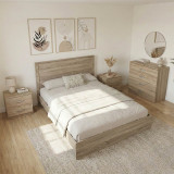 Set dhome gjumi Athos Sonoma me krevat 140x200cm Set me 4 copë