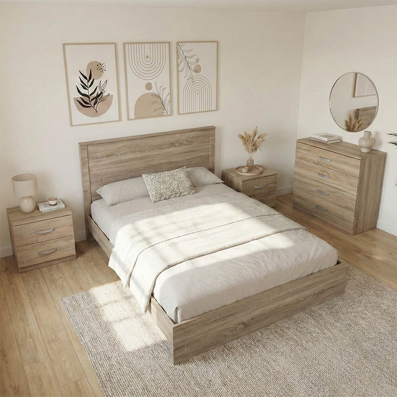 Set dhome gjumi Athos Sonoma me krevat 140x200cm Set me 4 copë