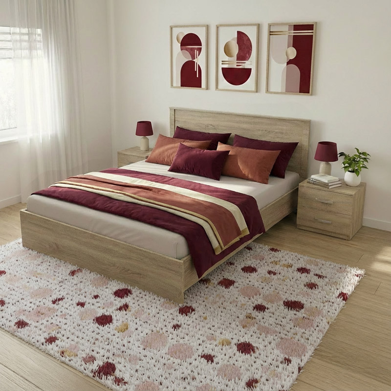 Set dhome gjumi Athos Sonoma me krevat 160x200cm Set me 3 copë