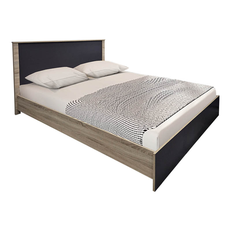 Set dhome gjumi Athos Sonoma Charcoal me krevat 160x200cm Set prej 3 copësh