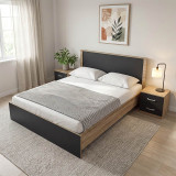 Set dhome gjumi Athos Sonoma Charcoal me krevat 160x200cm Set prej 3 copësh