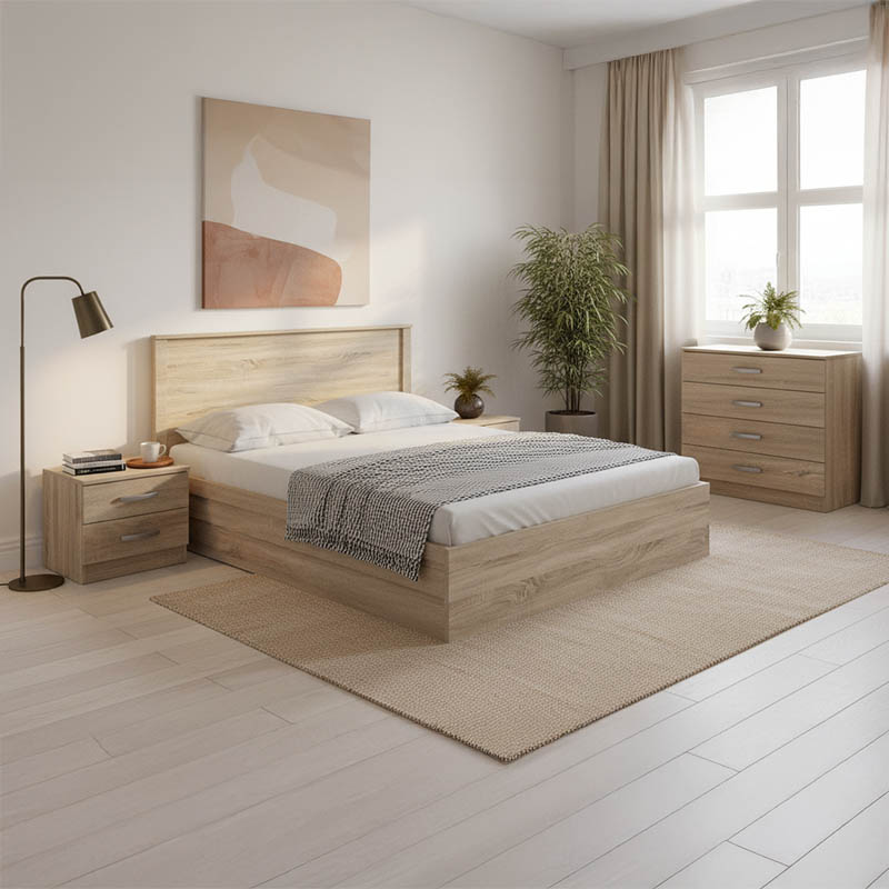 Set dhome gjumi Athos Sonoma me krevat 160x200cm Set me 4 copë