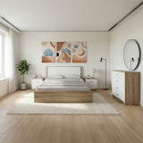 Set dhome gjumi Athos Sonoma e bardhë me krevat 160x200cm set me 4 copë