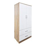 Dollap me dy dyer Alvia pakoworld i bardhë me sonoma 80x51.5x180cm