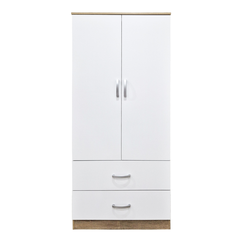 Dollap me dy dyer Alvia pakoworld i bardhë me sonoma 80x51.5x180cm
