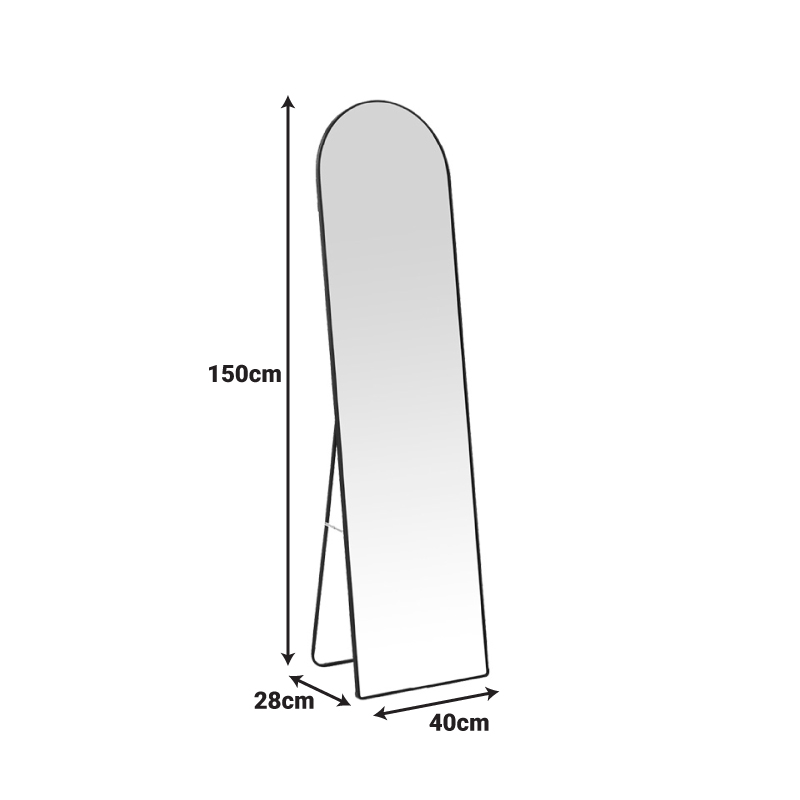 Pasqyrë alumini Plaza pakoworld në nuancë ari 40x28x150cm