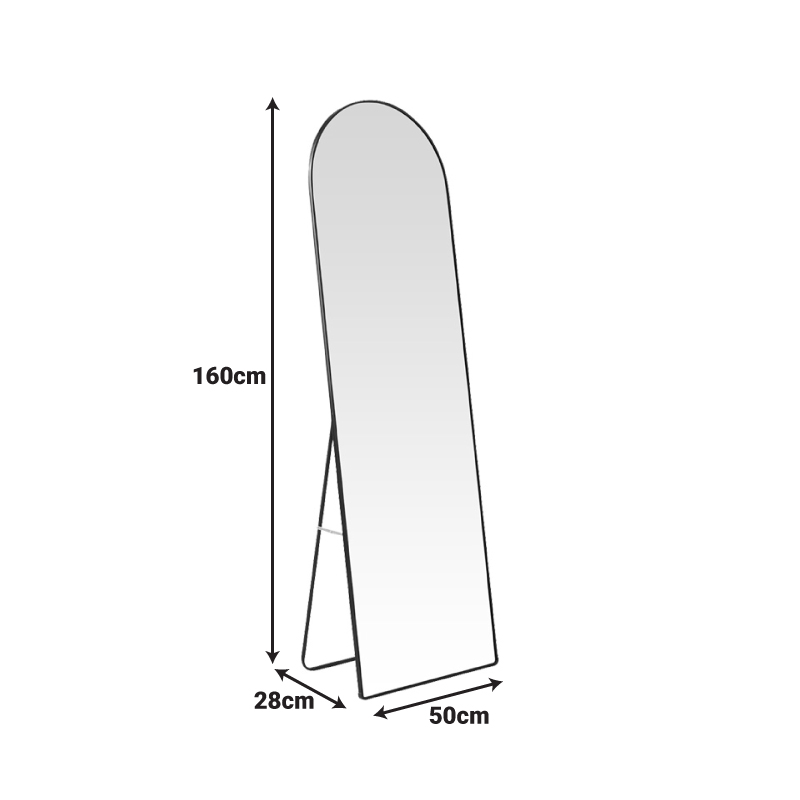 Pasqyrë alumini Plaza pakoworld në nuancë të zezë 50x28x160cm