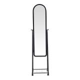 Pasqyrë me rrota Lomna pakoworld pp-metal me raft në nuancë të zezë 38.5x37.5x160cm