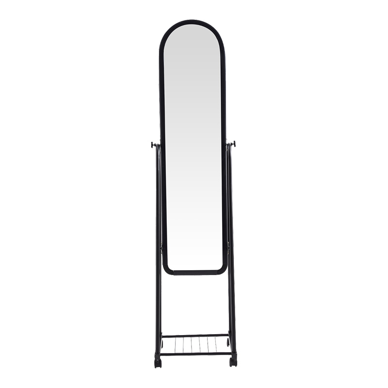 Pasqyrë me rrota Lomna pakoworld pp-metal me raft në nuancë të zezë 38.5x37.5x160cm