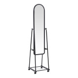Pasqyrë me rrota Lomna pakoworld pp-metal me raft në nuancë të zezë 38.5x37.5x160cm