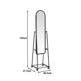Pasqyrë me rrota Lomna pakoworld pp-metal me raft në nuancë të zezë 38.5x37.5x160cm