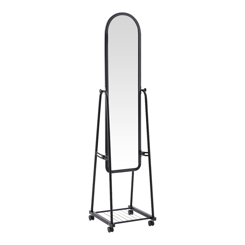 Pasqyrë me rrota Lomna pakoworld pp-metal me raft në nuancë të zezë 38.5x37.5x160cm