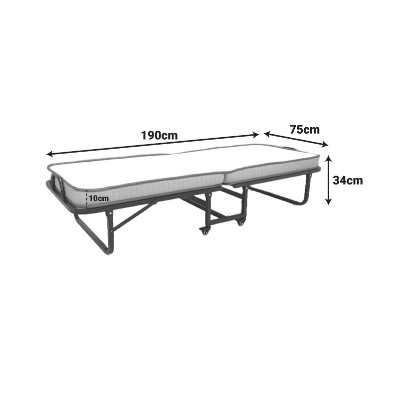 Krevat marinari Kamu pakoworld me dyshek 10cm i zi 75x190cm
