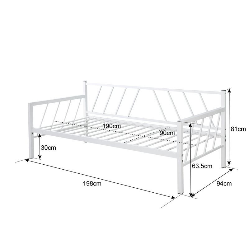 Krevat-Divan Remmie pakoworld metal në të zezë 90x190cm