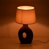Llamba tavoline qeramike Ovola Inart E27 në nuancë gri antike-bezhë D30x52cm