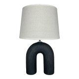 Llambë tavoline Archo Inart E27 qeramike në nuancë të zezë-bezhë D30x45cm