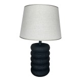 Llambë tavoline qeramike Graike Inart E27 në nuancë të zezë-bezhë D26x37cm