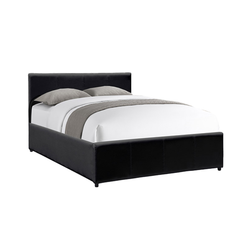 Krevat Dellia pakoworld me hapësirë magazinimi pu i zi 120x200cm