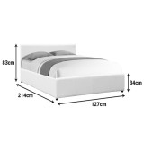 Krevat Dellia pakoworld me hapësirë magazinimi pu i zi 120x200cm